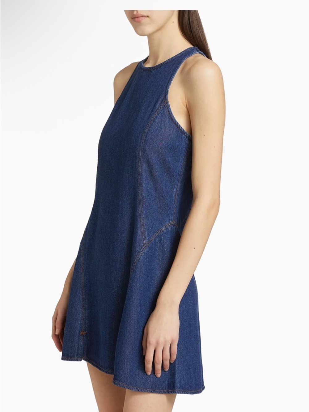 RE/DONE Denim Split-Front Racerback Minidress  size M
